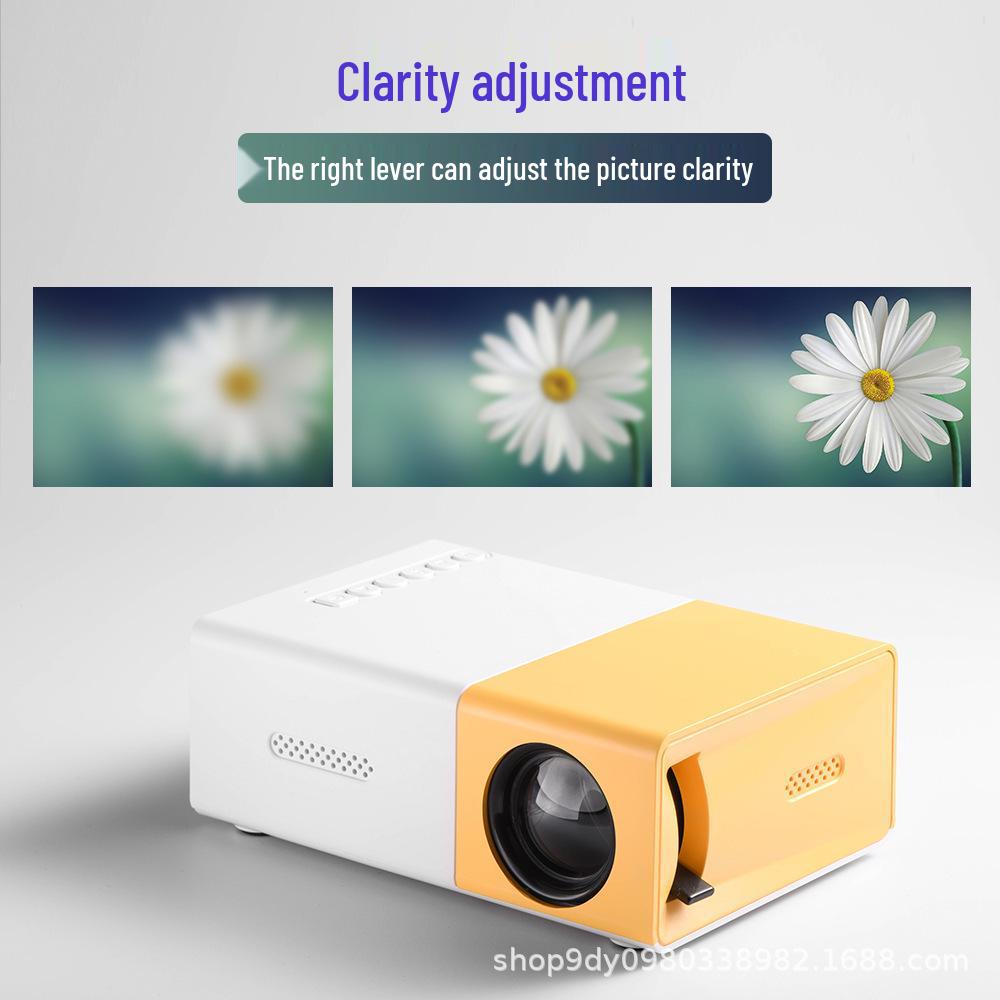 YG300: Children's Mobile Phone Projector with Wired & Wireless Screen Mirroring for Home Entertainment.