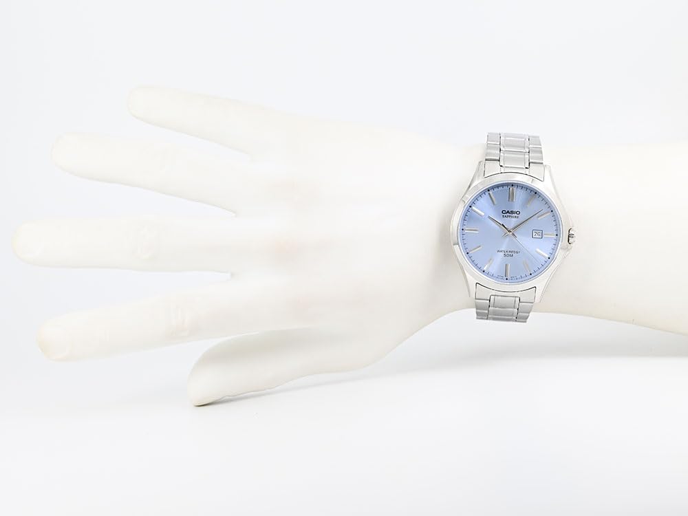 CASIO MTS-115D-2A2 Analog Quartz STANDARD Silver Light Blue