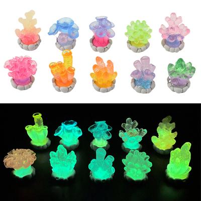 Potted Plants In The Shape Of Noctilucent Marine Resin Fish Tank Landscape Fish Aquatic Ornament Aquarium Decoration Accessories