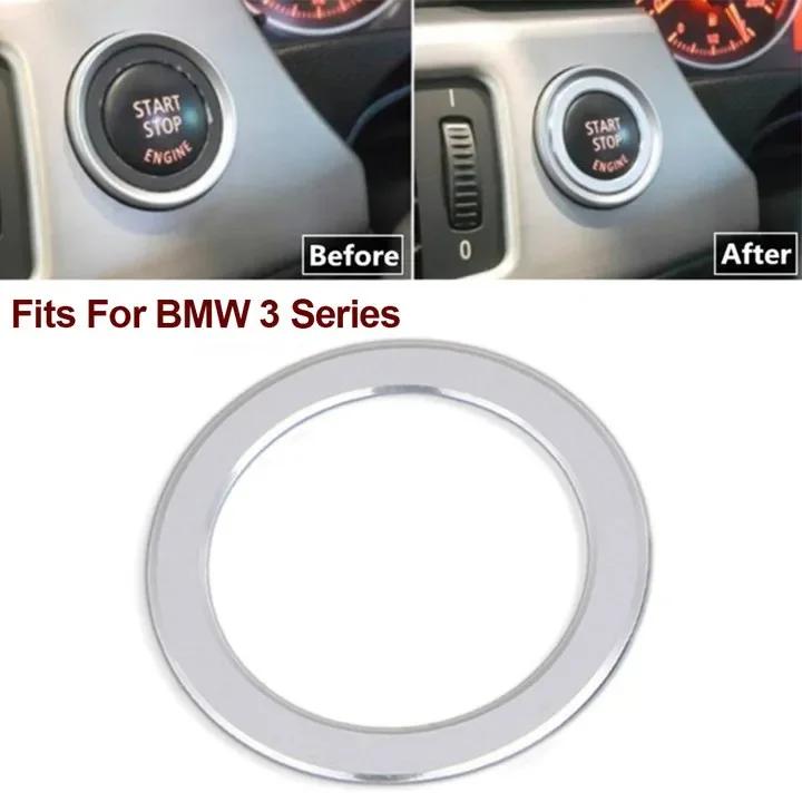 1PCS Start Stop Ignition Push Button Switch Cover For BMW 3 Series E90 E92 E93 Cars One-Key Engine Ring DIY Car Decoration