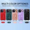 For iPhone 14 Series.for iPhone 14,14 Plus,14 Pro,14 Pro Max Shoulder Strap Rope Ring Bracket Design Card Holder Slots Lichee Pattern Cover Phone Case