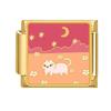 Y2K Gold Color Bear Cat Blue Sky Rose Flowers Moon Italian Charm Link Fit 9MM Stainless Steel Bracelet Women DIY Making Gifts