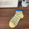 Retro Casual Striped Socks, Children's Short Socks, Trendy Cotton Socks, Summer Lightweight Sports Socks, Couple's Mid-calf Socks