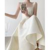 White Retro Suspender Small Dress Certificate Small White Dress Temperament Thin Evening Dress Party Daily Dress