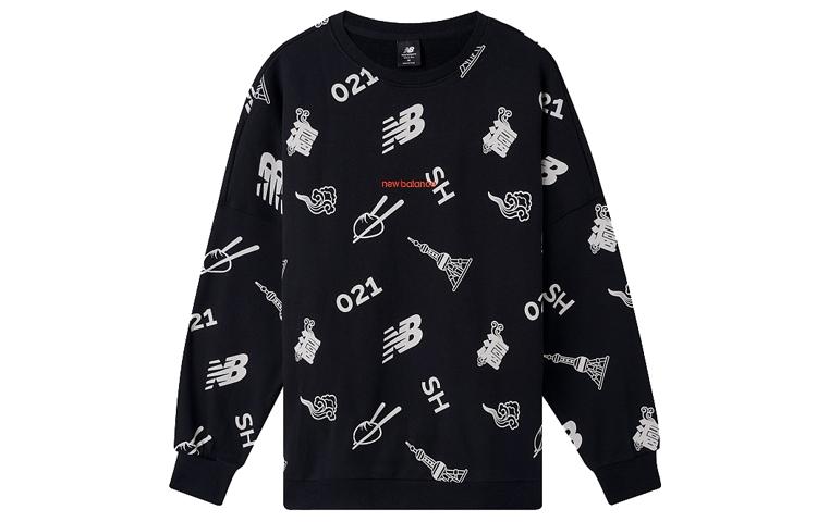 New Balance Sweatshirts Unisex Black Crew Neck Moderate Regular AMT03371-BK S