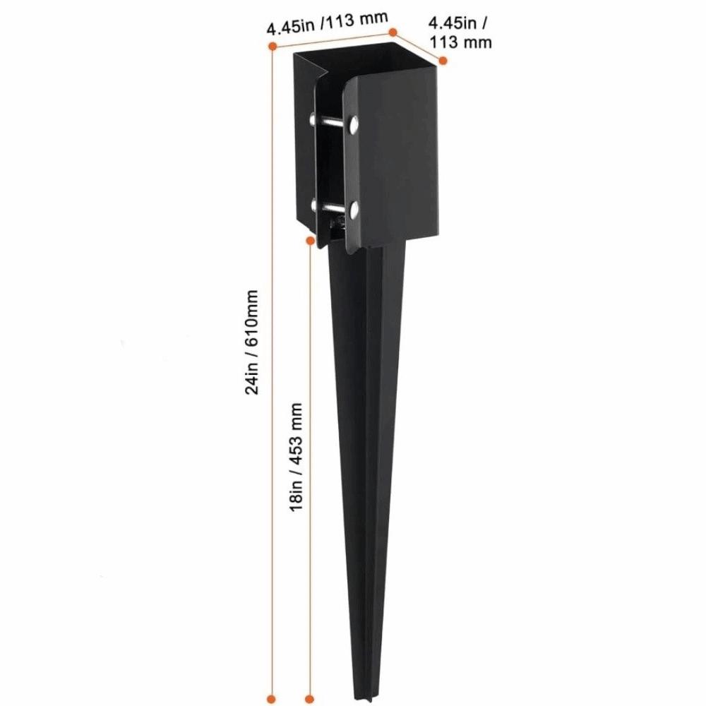 

Black Fence Guardrail Reinforcement Device Galvanized Steel Post Stake Ground Spike Deck Post