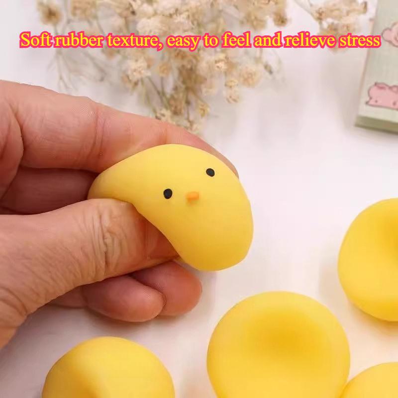 10Super Soft Cute Cartoon Chick Slow Rebound Squishy, Hand Squeeze Fidget Toy For Adult Stress Anxiety Relief Home Office & Gift