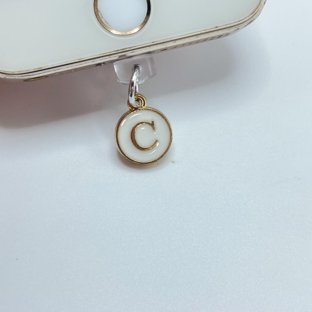 Dust Plug For Phone - Metal Pendant With 26 White English Letters - Dust Plug For Phone Jack,mobile Phone Decorations
