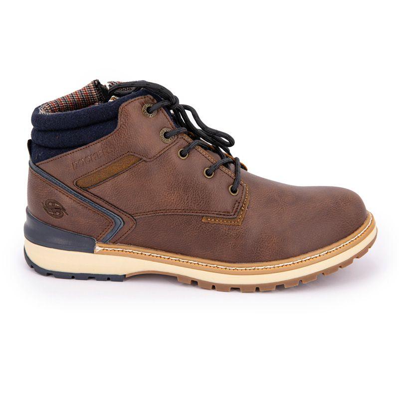 

Мужские коричневые высокие кеды на шнуровке на молнии DOCKERS BY GERLI