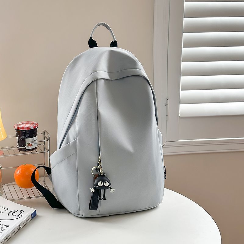 Casual large-capacity new backpack versatile solid color high school bag college student junior high school student travel simple backpack