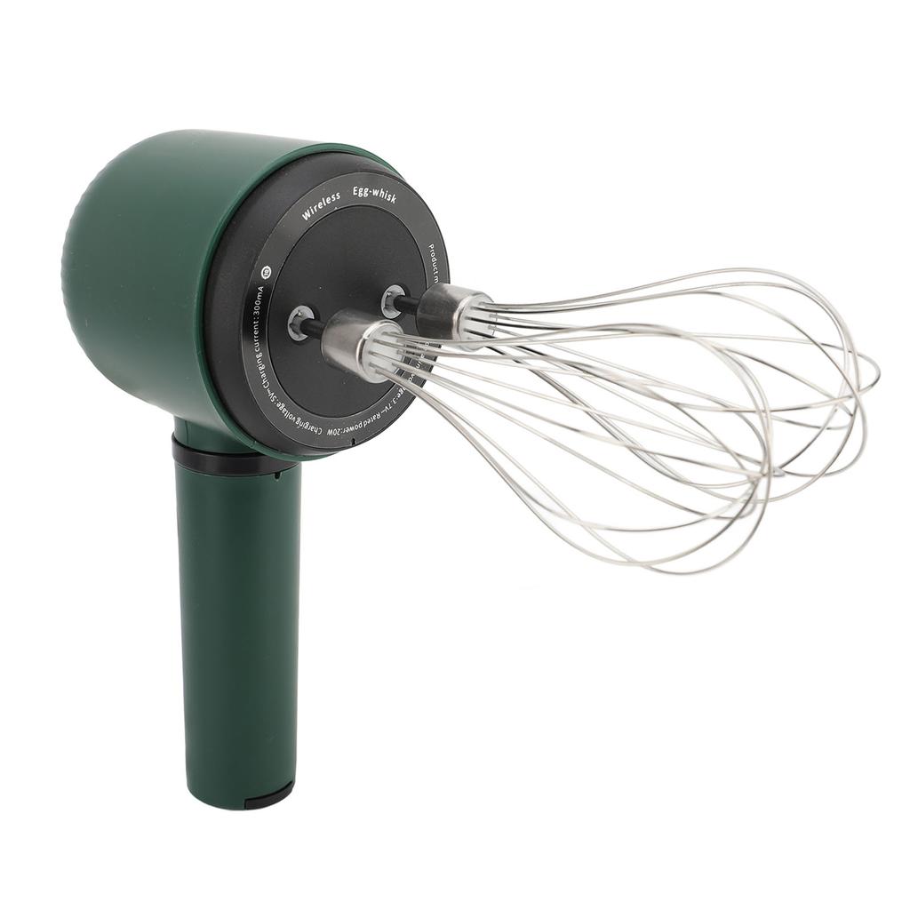 Cordless Electric Hand Mixer with 2 Whisk 1200mAh USB Rechargeable Handheld Stainless Steel