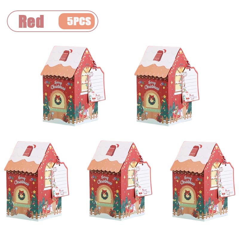 1-40PCS Christmas Themed Snowman Gingerbread House Cookie Box Decorative Gift Packaging for Holiday Candy Treats Party Present