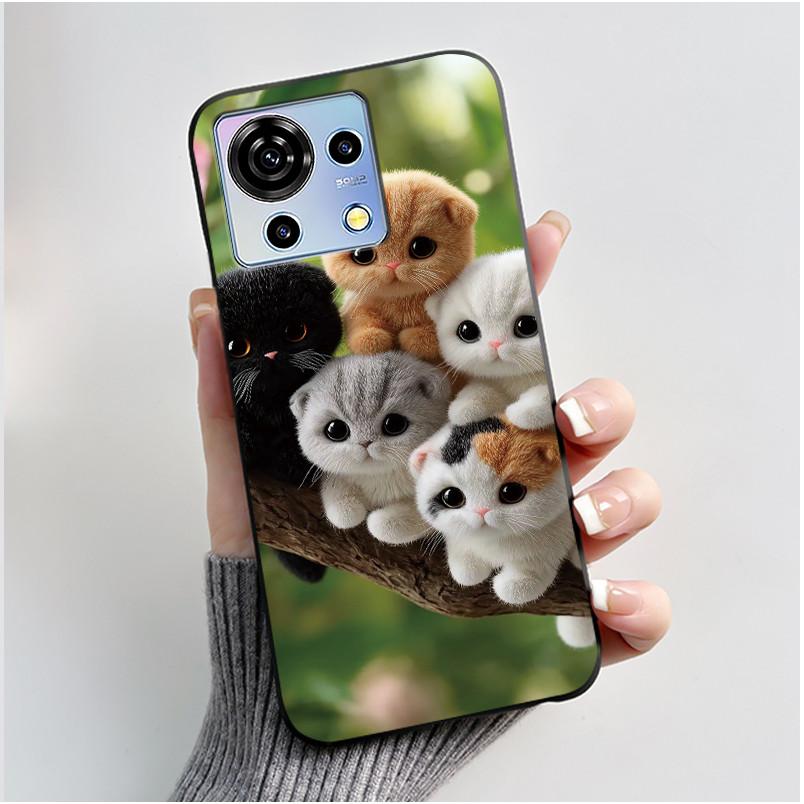 For ZTE Blade V50 Vita Case Black TPU Silicone Luxury Cute Cool Flower Phone Cases for Blade V 50 Vita V50Vita Bumper Soft Cover