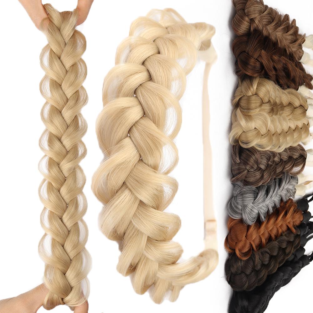 Christmas-Themed Headband Wig, Headband-Style Wig, Hand-Woven Braided Wig, Synthetic Twist Headband Wig for Women, Synthetic Braided Hair Extension