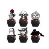 Halloween Black Skeleton Rose Decorations Disposable Supplies Tableware Halloween Party Decorations