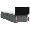 LED Storage Bed with Mattress Dark Grey 90 X 200 Cm Fabric