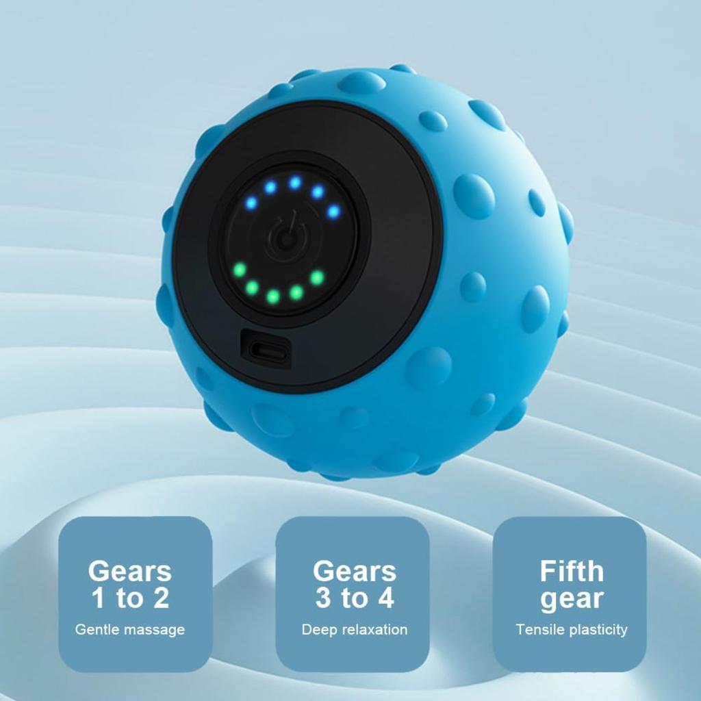 Elektrischer Massageball Triggerpunkt Faszienball USB Wiederaufladbar Vibrationsmassageball Ergonomischer Finger Trainingsball für Yoga Fitness