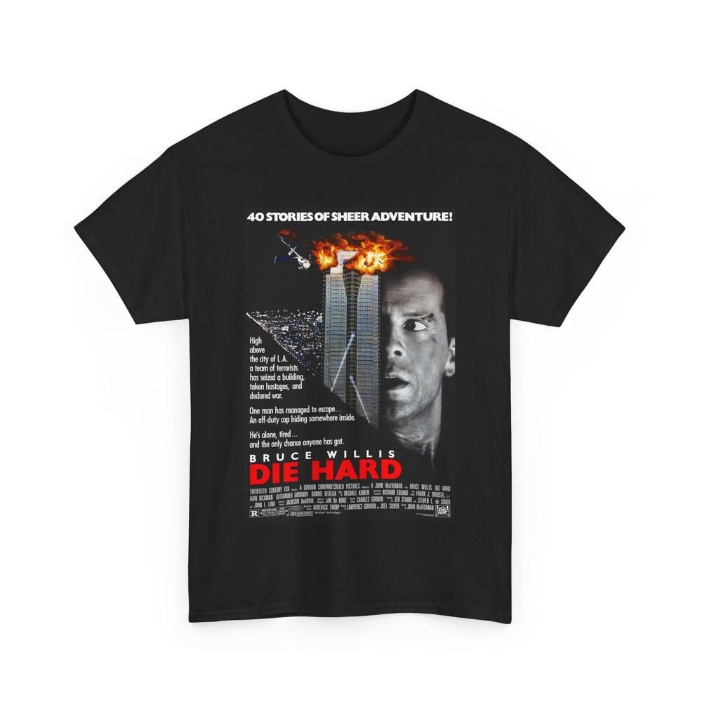 Die Hard Movie TShirt Retro Die Hard Shirt 80s Movie Poster Tee Bruce Willis Unisex T-Shirt XXL