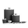 Portable Stainless Steel Leather-Covered Wine Flask for Outdoor Use