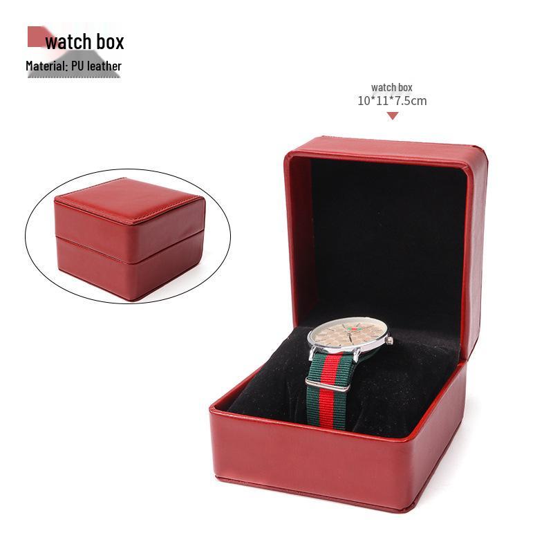 Frosted PU Flip-Top Watch and Jewelry Storage Box