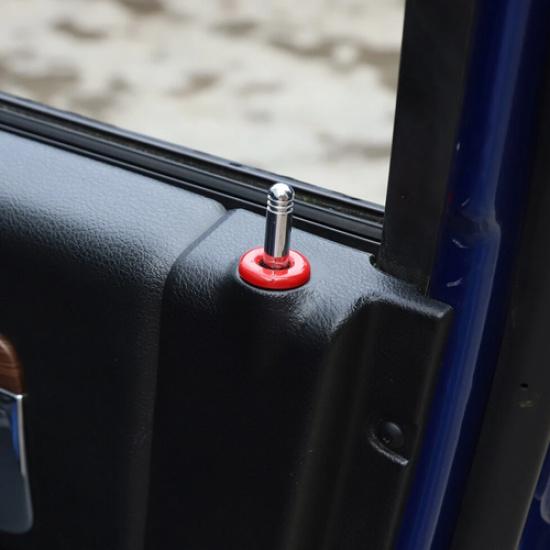 Fit For 2010-2025 Dodge Ram 1500 ABS Red Interior Door Lock Cover Trim Ring 4PCS