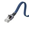 SANWA SUPPLY LAN CAT6A Mesh Flat Metal Gigabit Ethernet Cable with Tabs and RJ45 Connectors Cable, Connector, 10Gbps/500MHz Anti-Slip (15m), Blue,