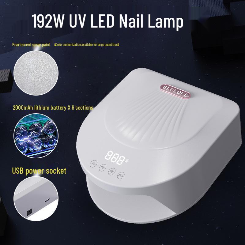 192W Rechargeable LED UV Nail Dryer - Quick Dry Nail Lamp