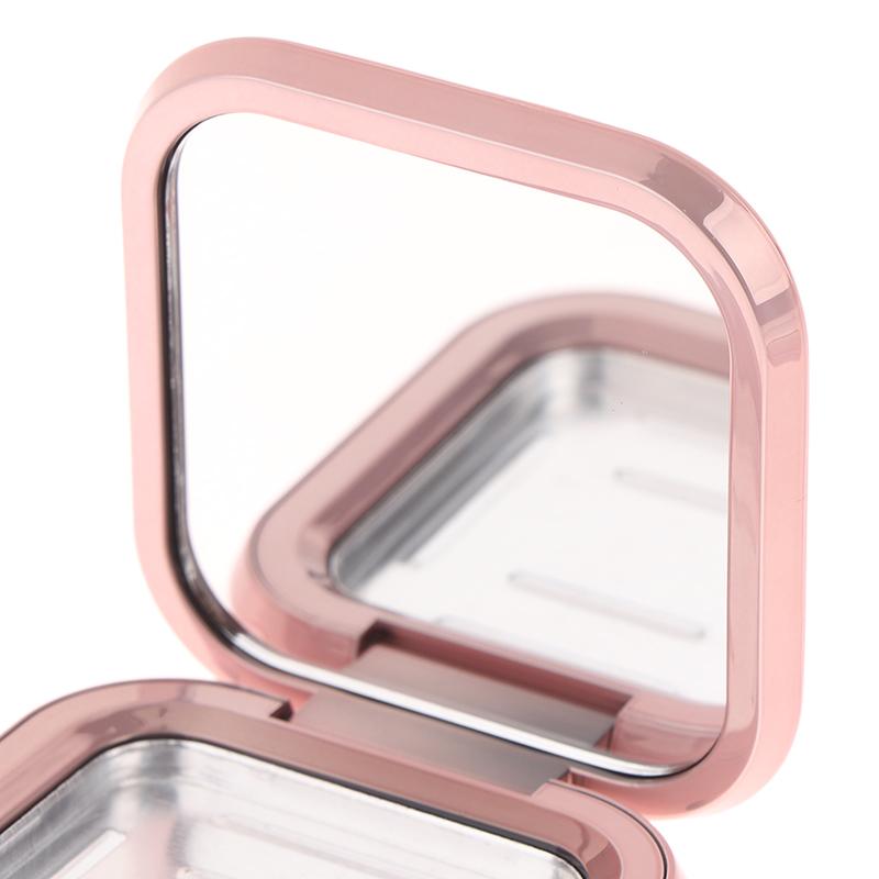 Rosa Leere Magnetverschluss Kosmetikpalette Quadrat Lidschatten Rouge DIY Make-up Box Rouge High Gloss Lippenstift Abfüllbox