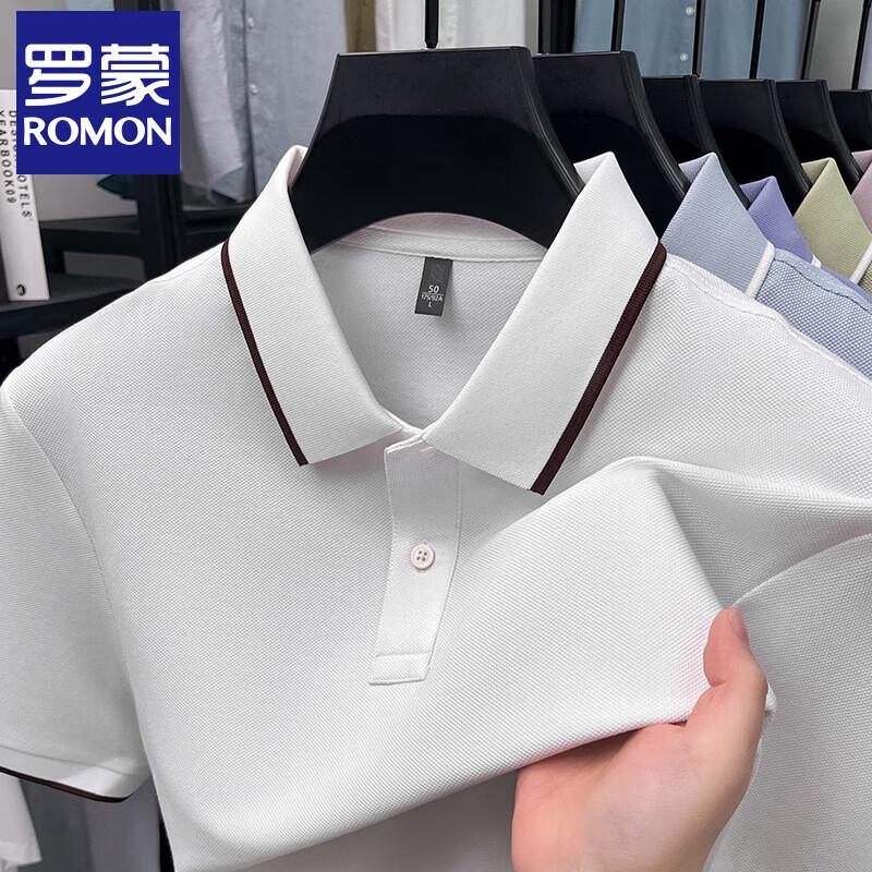 Romon Men s Luxury Polo Shirt XL