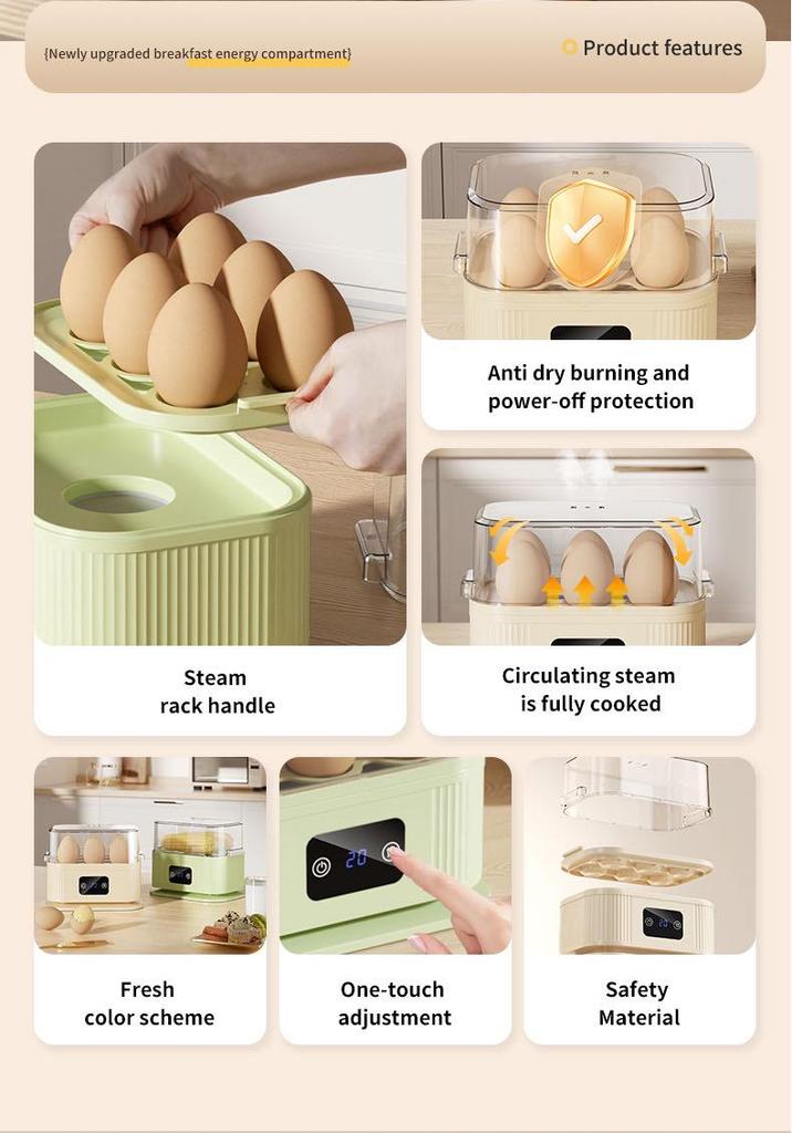 Multi-functional Egg Boiler for Dorms: Steamed Egg & Fish Cooker