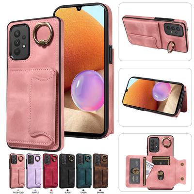 For Samsung Galaxy A32 (4G),Samsung Galaxy A32 5G Ring Bracket Card Holder Slots Cover Phone Case