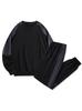 2025 New Cross-border Men's Two-Stripe Casual Crew Neck Outfit - Youth Spring/Autumn Fashion Set