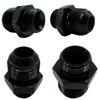 4X Fuel Line Hose Fitting Male Adapter ORB-6 ORB-8 ORB-10 ORB-12 O-Ring Boss To 6AN 8AN 10AN 12AN Aluminum Flare Fitting Black