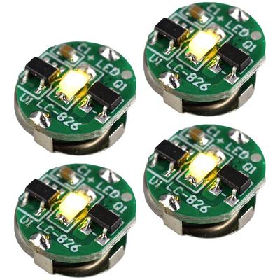TOREJAX Magnetic Switch LED Set of Button Cell Battery for Lighting and Plastic Model Building Light, 4, Operated, (Yellow)