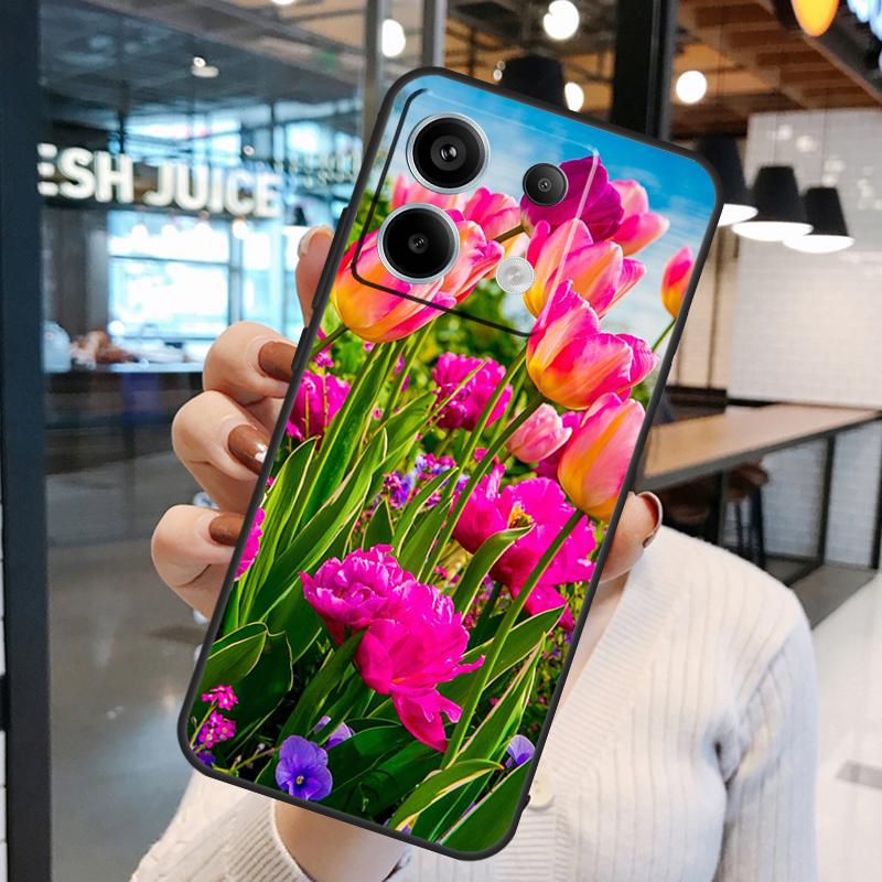 Spring Tulips Flower Case For Xiaomi Redmi Note 15 Pro Plus 10 11 12 13 14 Pro Redmi 15 15C 10C 12C 13C 14C Cover