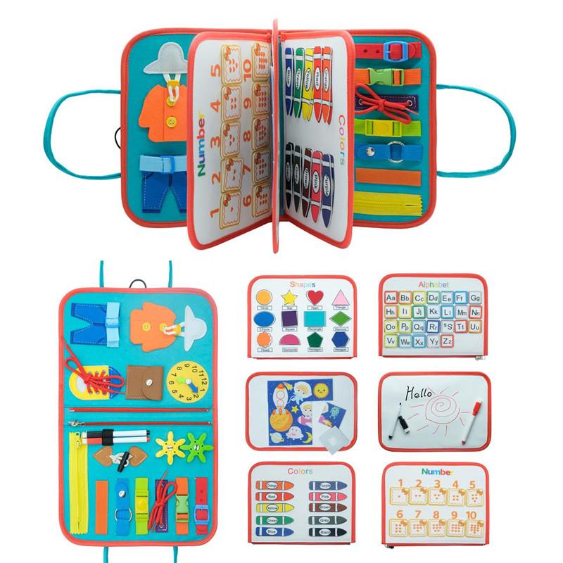 Batole Busy Board Předškolní děti Inteligence Výukové hračky Senzorická Montessori tabule Dětské rané vzdělávací hračky