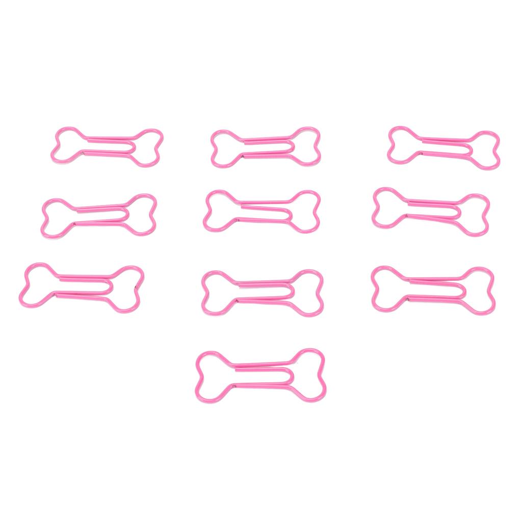 100pcs Paper Clips  Bone Shape Portable Small Cute Electroplating Metal Paper Clips for File Cla