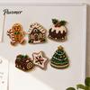 Holiday Home Decorations 6Pcs/Set Fridge Magnets Faux Pearl Art Kit, Christmas Snowman Tree Santa DIY Kits Magnets, Mosaic Refrigerator Decorative for