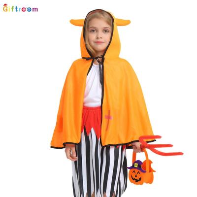 Halloween Requisiten Hörner Umhang Dämon Schal Cape Kinder Show Kostüm Requisiten