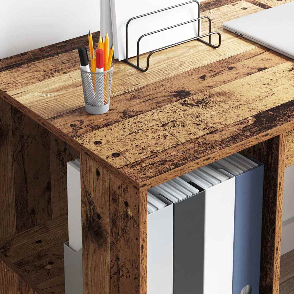 Desk with Shelf Rustic Wood Look 130 x 50.5 x 75 cm Engineered Wood
