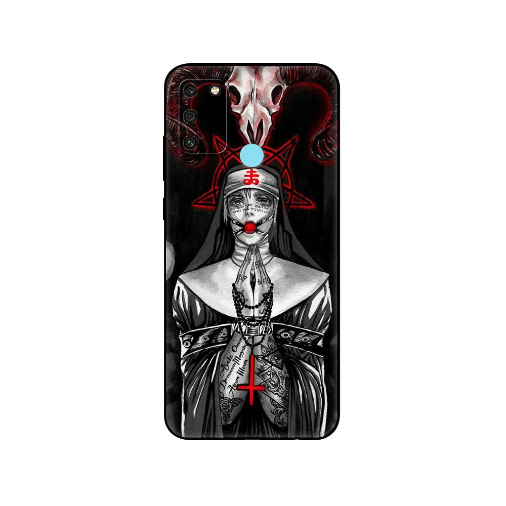 

Черный чехол из ТПУ для Honor 8a Prime 8s 9 10X Lite 9A 9C 9X Premium Pro 9S чехол Pentagram 666 Demonic Satanic honor 9X pro