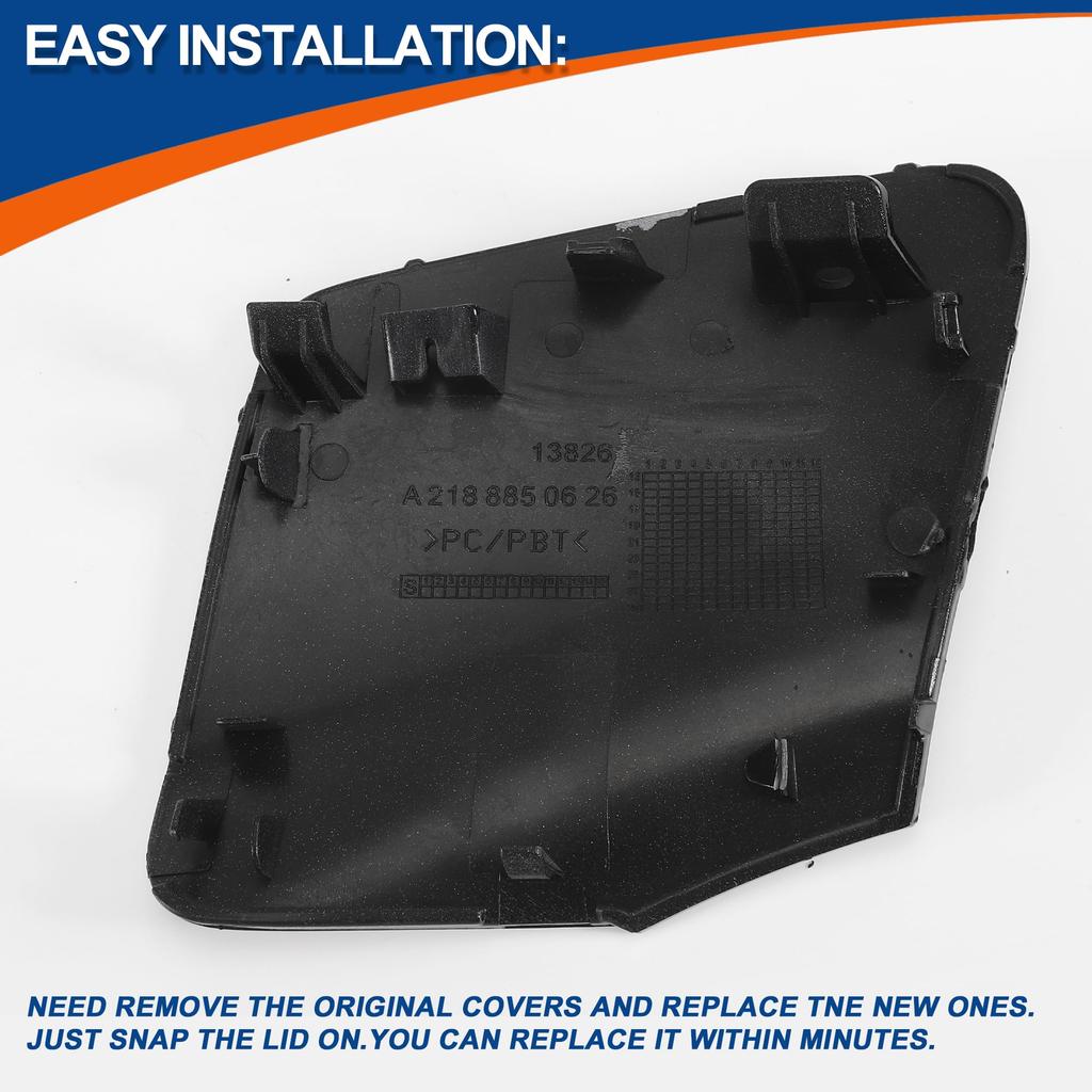 ACROPIX Front Car Bumper Toe Hook for Mercedes and Benz CLS W218 and CLS550 Part 1 Piece Cover, Black, 2015-2018, Number A2188850626,