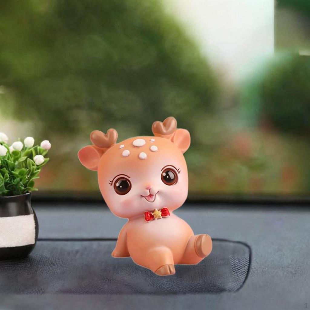 Deer Miniature Figurine Desktop Ornament for Entrance Fireplace Cabinet Style A