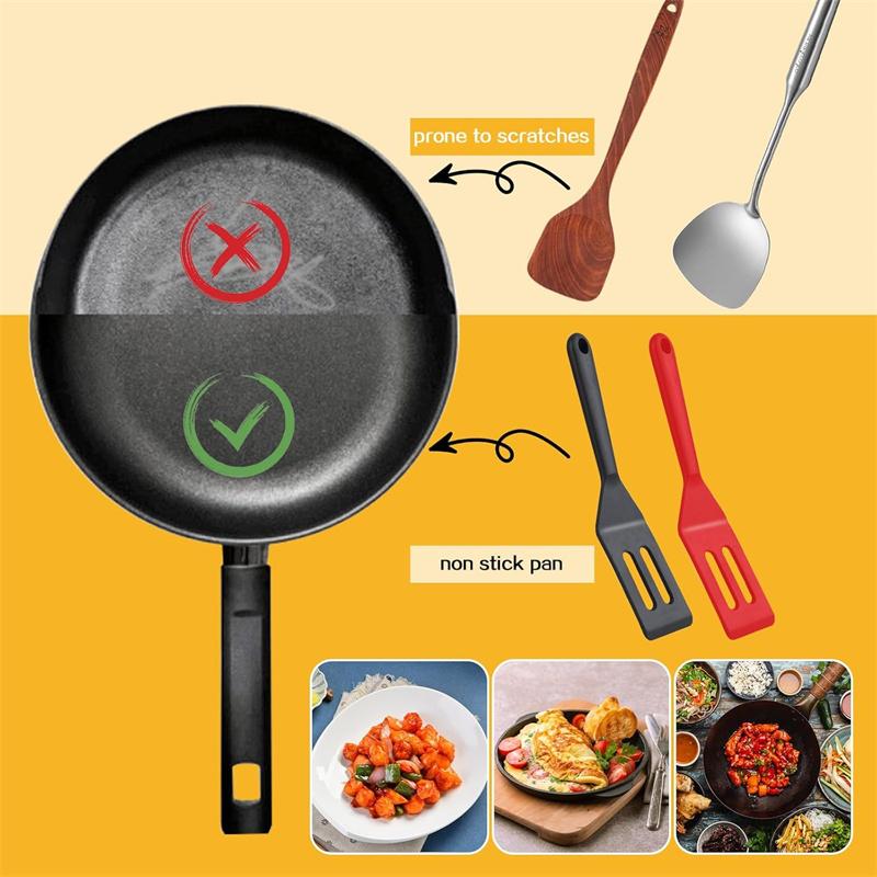 Silicone Egg Spatula Flipper Small Omelette Turner Non-Stick Frying Pan Spoon for Fried Egg Steak Spatula Baking Cooking Tools