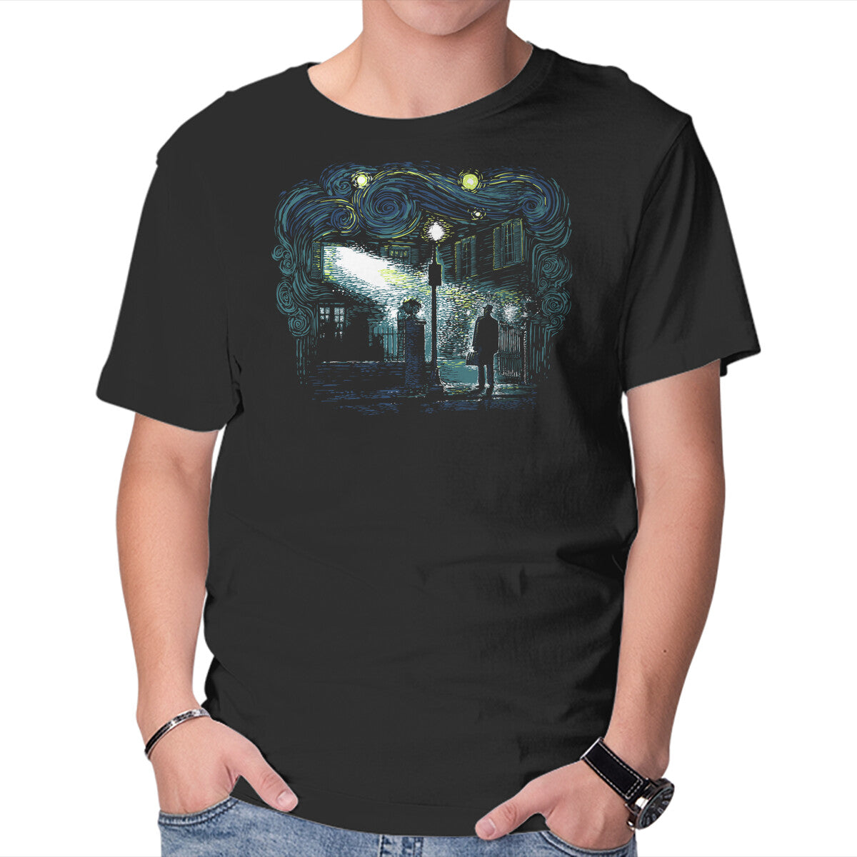 Unisex Crew Neck T-Shirt The Starry Exorcist Graphic Short Sleeve Casual Tee L