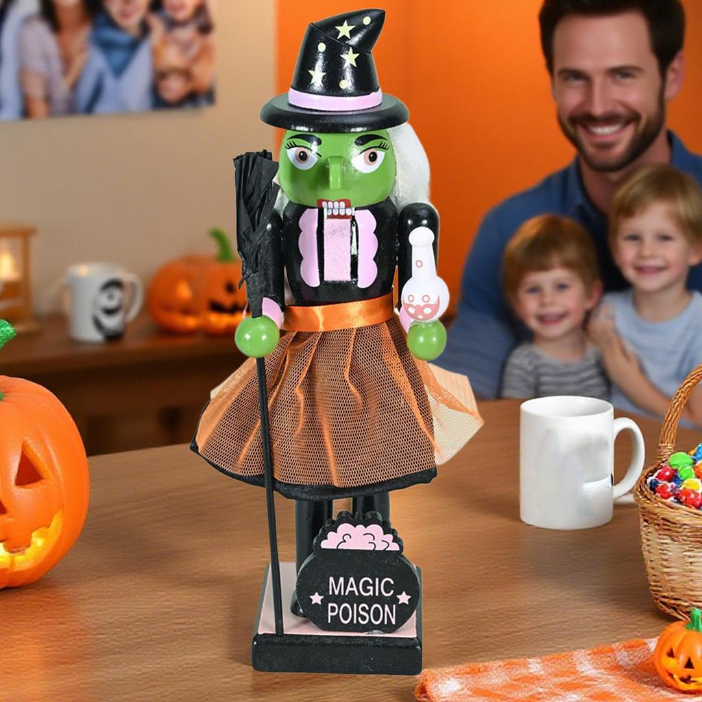 Halloween Wooden Nutcracker Wooden Nutcracker Figures Holiday Decor Goody Bag Fillers Spooky Decor Figurine for Home Display