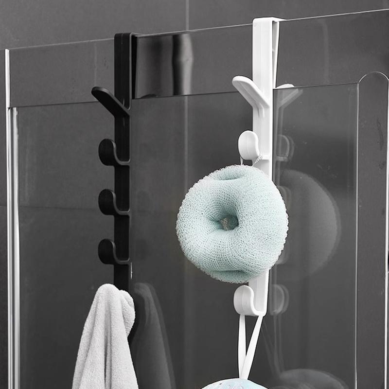 5Pcs Plastic Behind The Door Hooks - Coat Hanger Hanging Rack, Multi-Use Storage Organizer for Cabinet Desk Shelves Home Gadgets