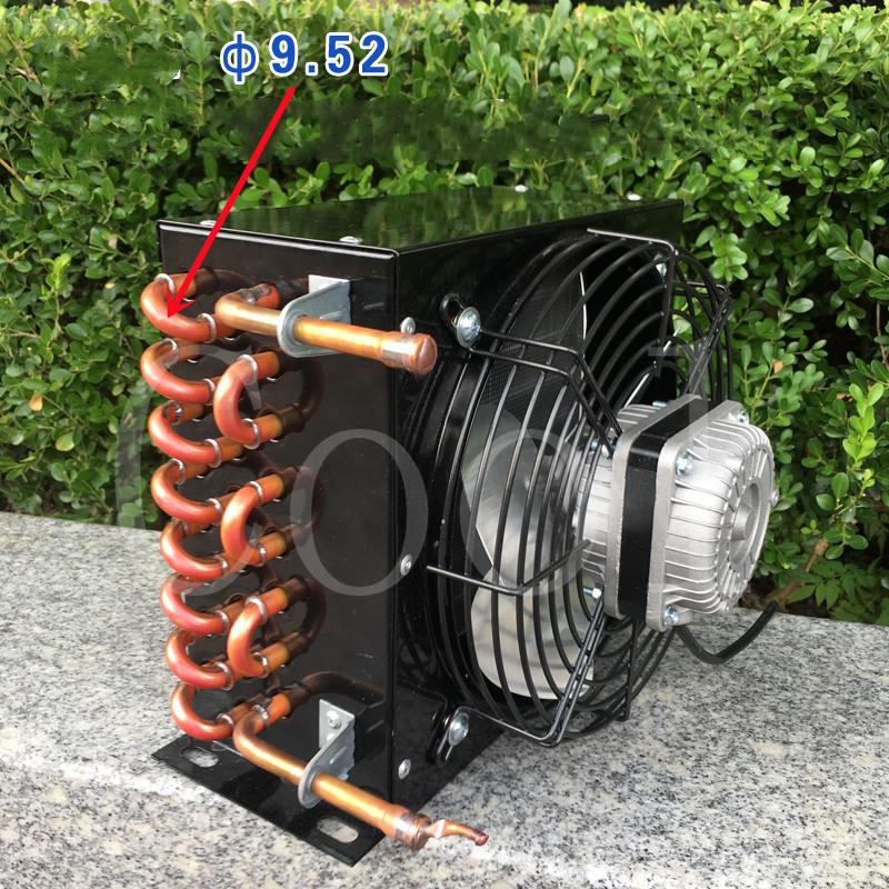 320*245*280mm Condenser Copper Tube Cold Storage Refrigerator Freezer Water-cooled Air-cooled Evaporator Air Heat Exchanger 220V