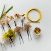 Calla Lily Orange Hair Ornament, Dried Flower, Mizuhiki (decorative Cord), Gold Leaf, for Coming-of-Age Ceremony, Traditional Japanese Attire,