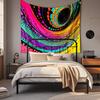 Boho Chic Wall Tapestry With Moon Phase Floral Starry Sky Design Bedroom Yoga Studio Decor